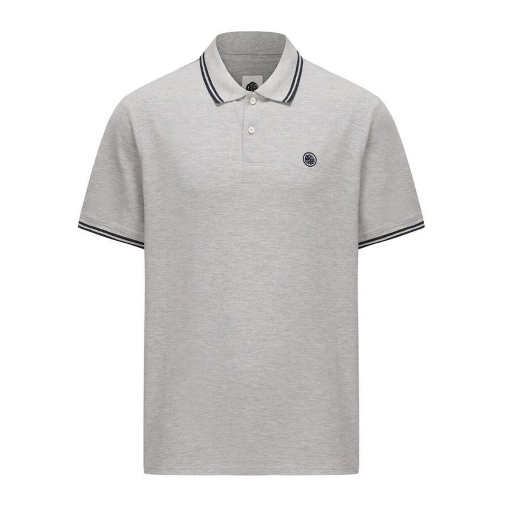Pretty Green Mens Barton Short-Sleeved Polo Shirt / Grey Marl Marl